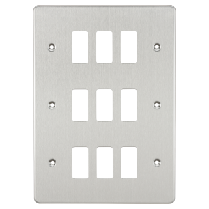 Flat plate 9G grid faceplate - brushed chrome