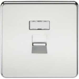 Screwless RJ45 network outlet - polished chrome