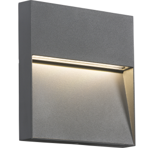 230V IP44 4W LED Square Wall / Guide light - Grey