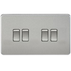 Screwless 10A 4G 2-Way Switch - Brushed Chrome