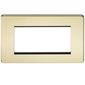 Screwless 4G Modular Faceplate - Polished Brass