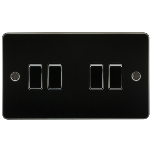 Flat Plate 10A 4G 2-way switch - gunmetal