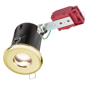 230V IP65 GU10 IC Fire-Rated Shower Downlight Brass