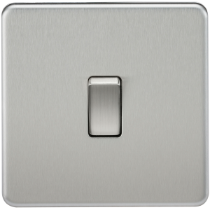 Screwless 10A 1G Intermediate Switch - Brushed Chrome