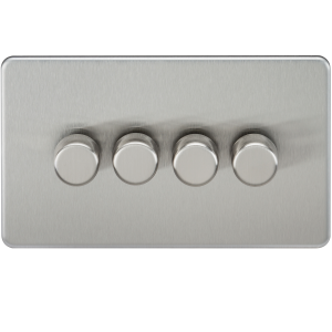 Screwless 4G 2-way 10-200W (5-150W LED) trailing edge dimmer - Brushed Chrome