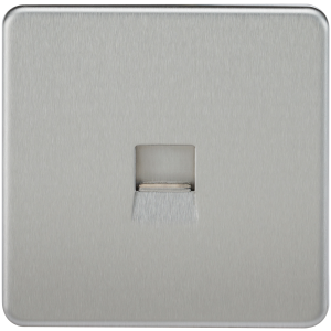 Screwless Telephone Extension Socket - Brushed Chrome