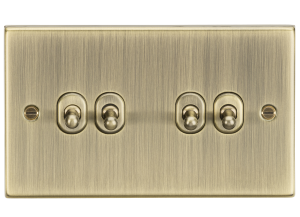 10A 4G 2 Way Toggle Switch - Square Edge Antique Brass