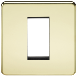 Screwless 1G Modular Faceplate - Polished Brass