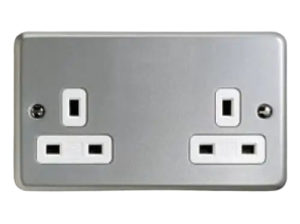 MK Electric Socket Outlets 2 Gang With Dual Earth Terminals and Knockout K850ALM