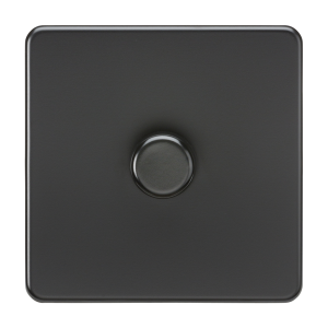 Screwless 1G 2-way 10-200W (5-150W LED) trailing edge dimmer - Matt Black