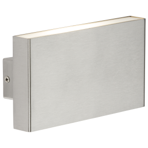 230V IP54 2x8W Up/Down LED Wall Light - Brushed Chrome