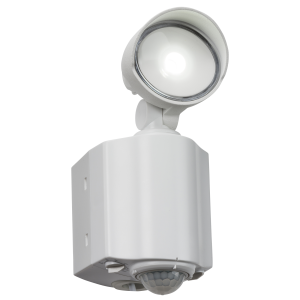 230V IP44 8W LED Single Spot White Security Light with PIR