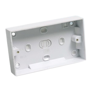 ABM ABMPAT2G25 25mm Wall Pattress 2 Gang Electrical Surface Mounted Back Box