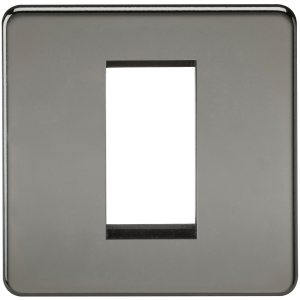 Screwless 1G Modular Faceplate - Black Nickel