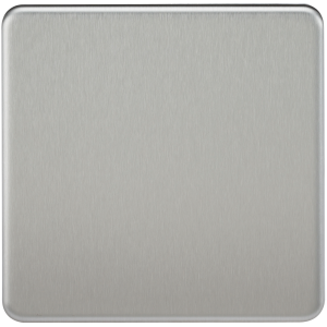 Screwless 1G Blanking Plate - Brushed Chrome