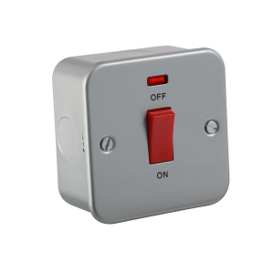 Metal Clad 45A DP Switch with Neon - Single Size