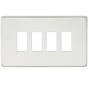 Screwless 4G grid faceplate - polished chrome