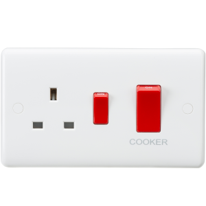 Curved Edge 45A DP Switch and 13A Switched Socket