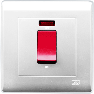 45A Dp Switch With Socket Satin Chrome T03.962.BK
