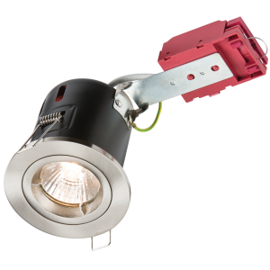 230V 50W Fixed GU10 IC Fire-Rated Downlight in Brushed Chrome