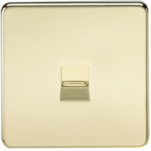 Screwless Telephone Master Socket - Polished Brass