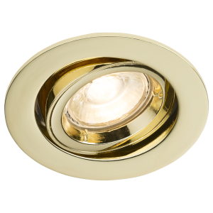 IP20 230V/12V GU10/MR16 Brass Recessed Tilt Twist & Lock Downlight