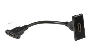 HDMI outlet module 25 x 50mm - black