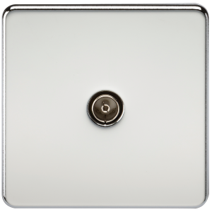 Screwless 1G TV Outlet (Non-Isolated) - Polished Chrome