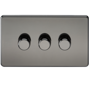 Screwless 3G 2-way 10-200W (5-150W LED) trailing edge dimmer - Black Nickel
