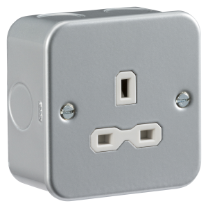 Metal clad 13A 1G Unswitched Socket