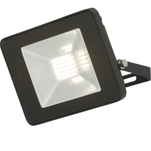 230V IP65 20W LED Black Die-Cast Aluminium Floodlight with Microwave Sensor 4000K