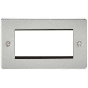 Flat Plate 4G modular faceplate - brushed chrome FP4GBC