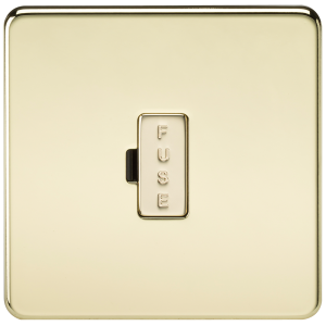 Screwless 13A Fused Spur Unit - Polished Brass
