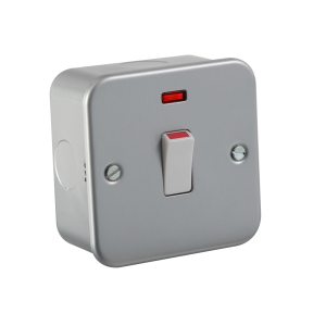 Metal Clad 20A 1G DP Switch with Neon