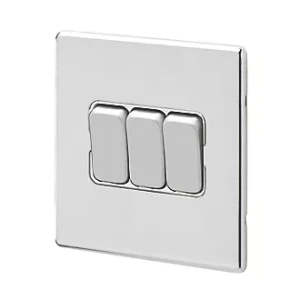 3 Gang 2 Way Toggle (Mk) Satin Chorme R03.3420.SC