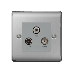 1G Triplex Tv/Fm/Sat Satin Nickel R05.616.W
