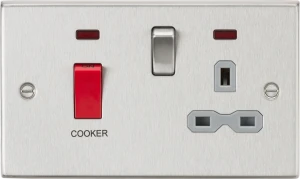 13A Socket + 45A Cooker Sw. Satin Chrome Y33.262.SCW