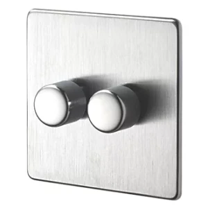 2G 2W Dummy Dimmer Switch Satin Chrome T03.972.P6AMS