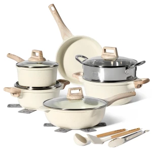 EngrosPris.no Just Perfecto 15-Delt Nonstick Granite Grytesett – Beige