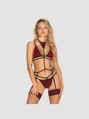 Obsessive Ensemble 3 Pièces Sugestina Rouge & Noir