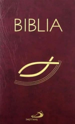 Biblia "z rybką" opr. balacron bordowa. z kolorową wkładką. Biblia Paulistów