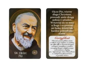 Karta św. Ojciec Pio.