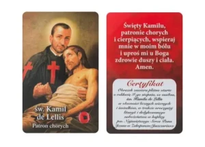 Karta św. Kamil de Lellis. Patron chorych.