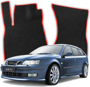 OMEVO EVA Dywaniki do Saab 9-3 Wersja angielska 2 gen Kombi (2002-2011)