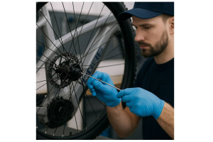 Service Fahrrad Reifen umspeichen