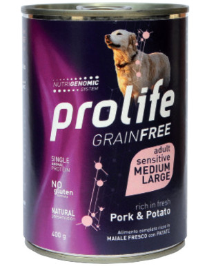 Zoodiaco Prolife Dog Gf Ad Pork&pot400g