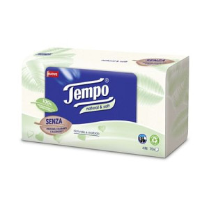 Essity Tempo Box Fazzoletti Natural&soft 70 Pezzi