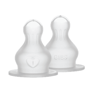 BIBS Round Silicone Flaskesmokk, 2+ mnd, medium flow, 2 stk.
