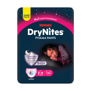 DryNites Bleie jente 3-4 år, 16 stk.