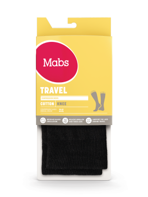 Mabs Travel Knestrømpe Klasse 1, X-Large, sort, 1 par